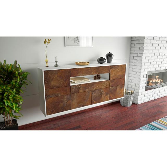 Sideboard Harlingen Ebern Designs Farbe (Korpus/Front): Weiß matt/Braun on Productcaster.