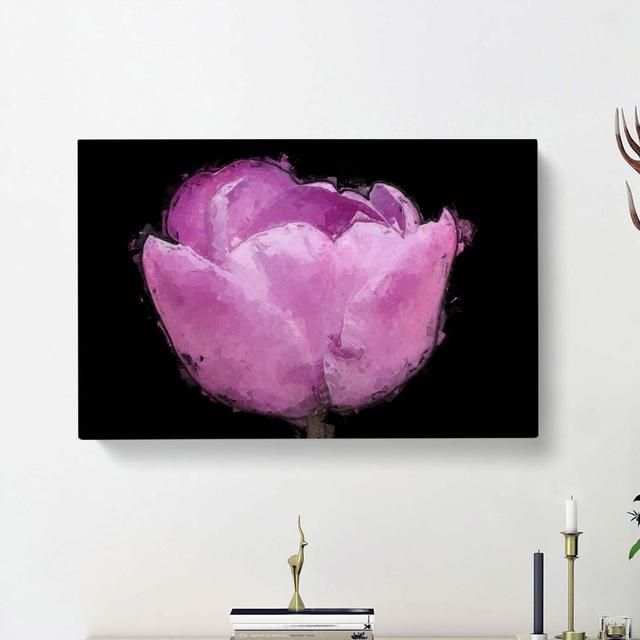 Lilac Pink Tulip Flower in Abstract - Wrapped Canvas Painting Print East Urban Home Size: 60cm H x 91cm W x 3cm D on Productcaster.