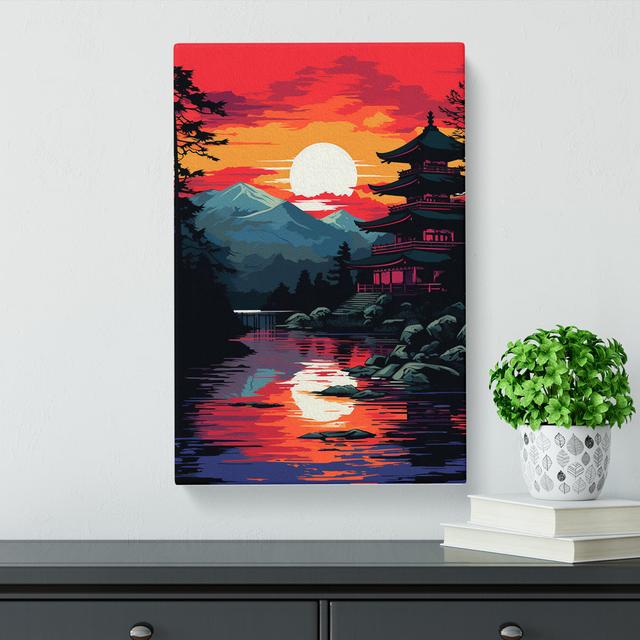 Japanese Sunset Pop - Print Alpen Home Size: 60cm H x 40cm W x 3cm D on Productcaster.