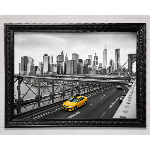 Yellow Cab On Brooklyn Bridge Ebern Designs Größe: 42cm H x 59,7cm B on Productcaster.