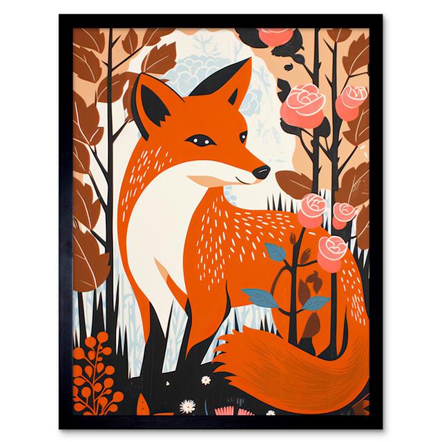 Adalise The Fox And Rose Bush Pastel Autumn Forest Landscape - Single Picture Frame Print Alpen Home on Productcaster.