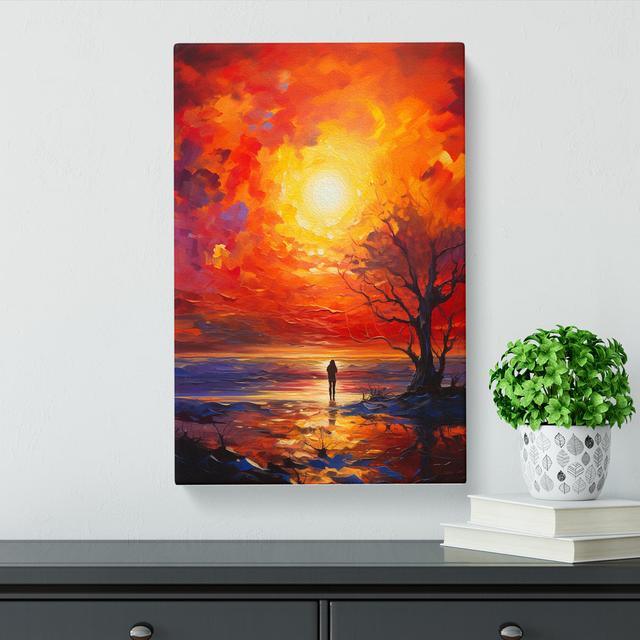 Sunset Action Painting - Print Marlow Home Co. Size: 50cm H x 35cm W x 3cm D on Productcaster.