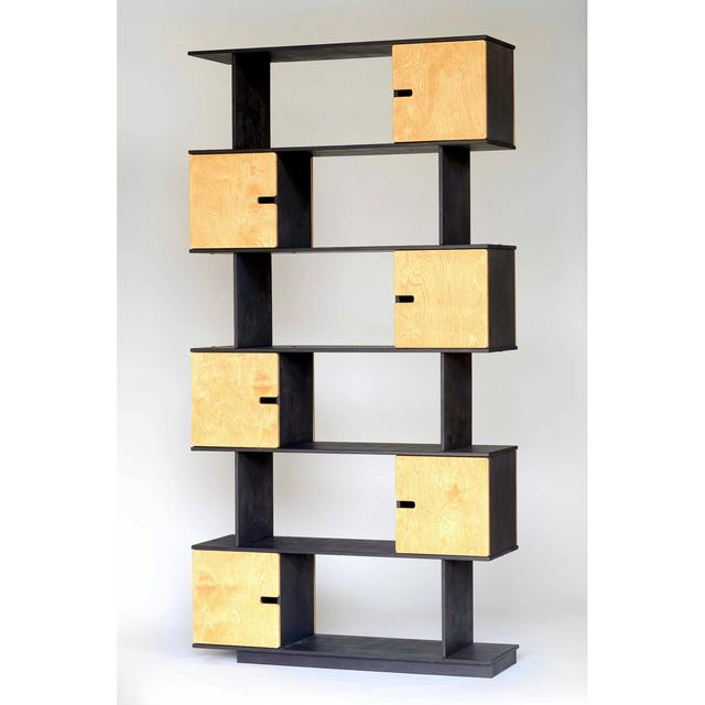 Pia Bookcase dCor design Door Finish: Oak oilwaxed, Colour: Black oilwaxed on Productcaster.