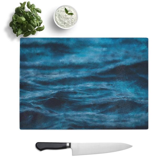 Dark Water in Blue Painting Chopping Board East Urban Home Size: 28.5cm W x 39cm L on Productcaster.