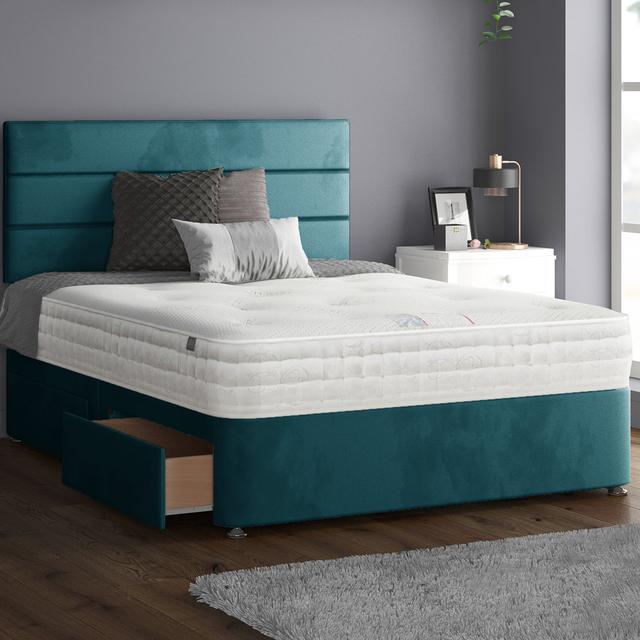 Divan Bed Set 17 Stories Colour: Mallard, Size: Single (3'), Storage Type: 2 Right Drawers on Productcaster.