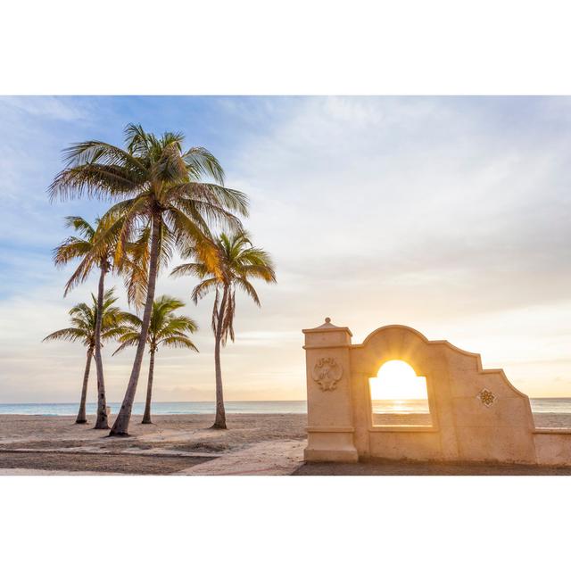 Palm Trees At Sunrise_672919568 House of Hampton Size: 30cm H x 46cm W x 3.8cm D on Productcaster.