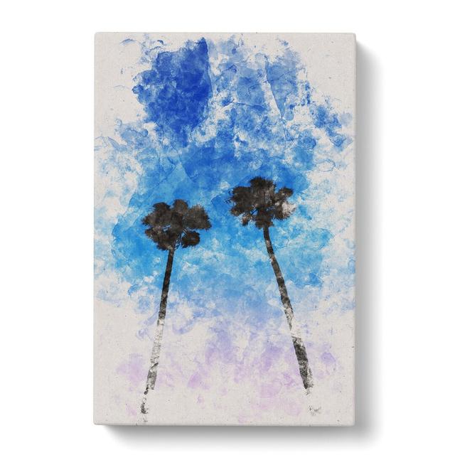 Two Palm Trees Watercolour - Wrapped Canvas Graphic Art East Urban Home Size: 91cm H x 60cm W x 3cm D on Productcaster.