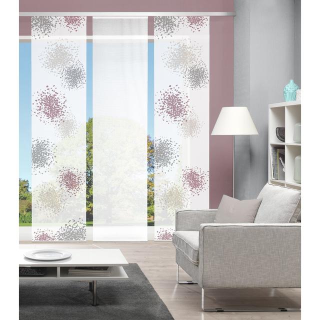 Peavy Pastore Track Insert Semi Sheer Sliding Panel (Set of 3) Ebern Designs Colour: Berry on Productcaster.