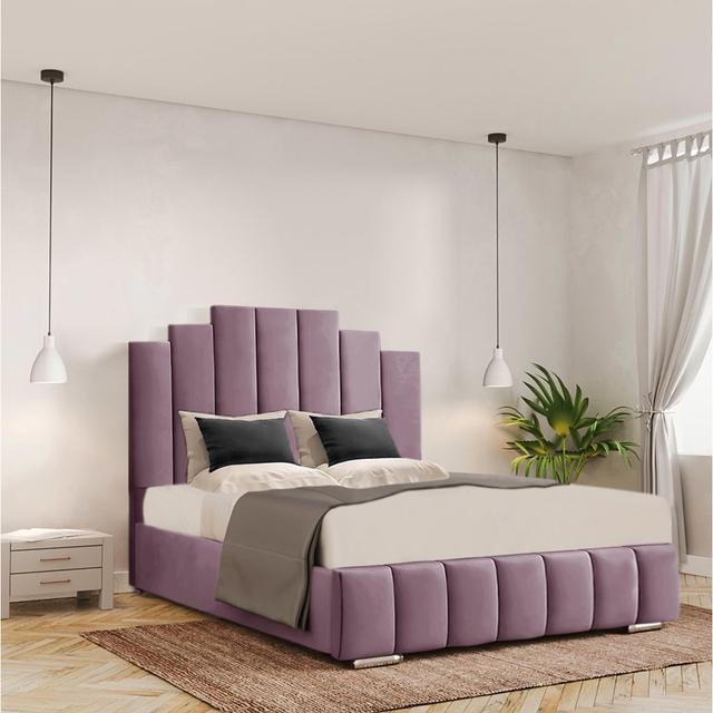 Chazlynn Upholstered Standard Bed Ivy Bronx Size: UK Single - DE 90 x 190 cm, Colour: Lilac on Productcaster.