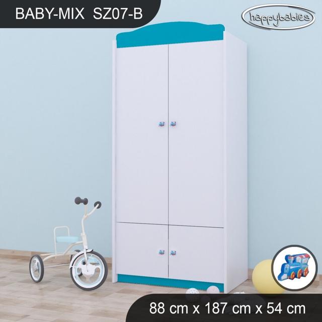 Baby 4 Door Wardrobe Happy Babies Colour: Blue on Productcaster.