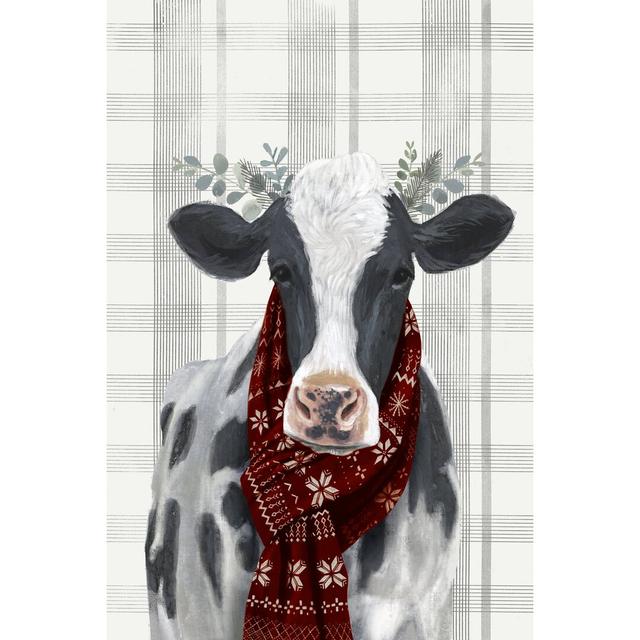 Yuletide Cow I by Victoria Borges - Wrapped Canvas Graphic Art Print Happy Larry Size: 30cm H x 20cm W on Productcaster.