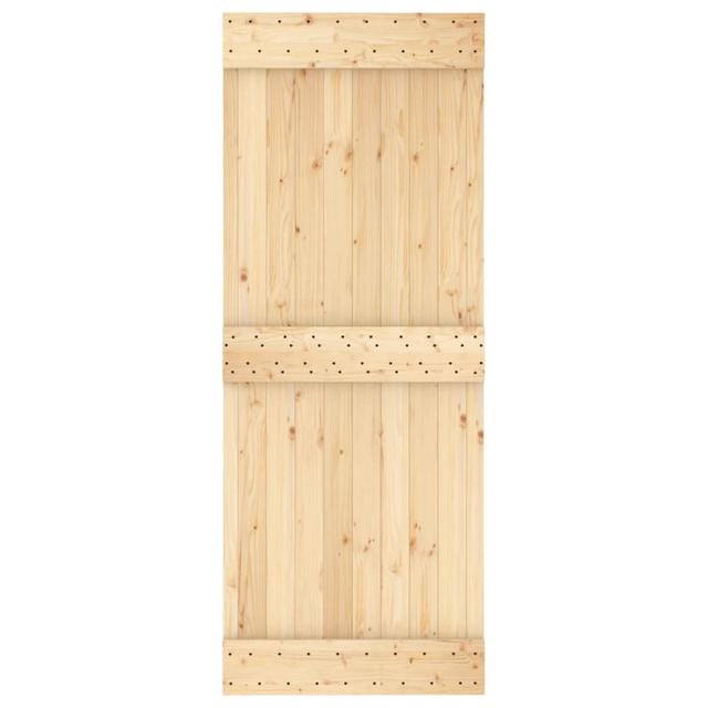 Schiebetür-Set Verline aus Kiefermassivholz Natur Pur Türgröße: 210 cm H x 80 cm B on Productcaster.