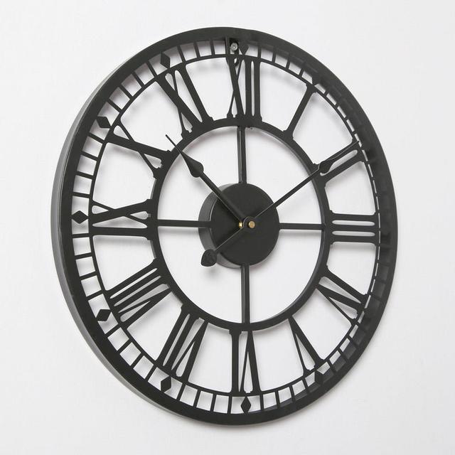 Estaugh Wall Clock World Menagerie Size: 40cm H x 40cm W x 4cm D, Colour: Black on Productcaster.