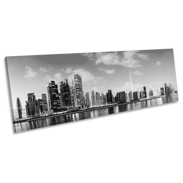 Dubai City Skyline - Wrapped Canvas Panoramic Print 17 Stories Size: 30.48cm H x 91.44cm W x 2cm D on Productcaster.