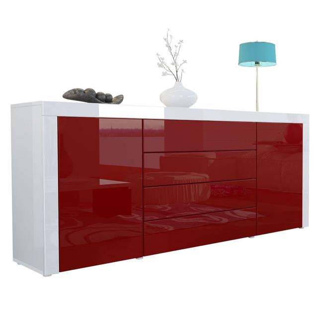 Sideboard Mccutcheon Metro Lane Colour: Burgundy (Glossy)/White (Glossy) on Productcaster.