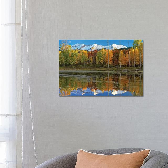 Full Moon Over East Beckwith Mountain Rising Above Fall Colored Aspen Forests, Colorado by Tim Fitzharris - Wrapped Canvas Print Alpen Home Size: 45.7 on Productcaster.