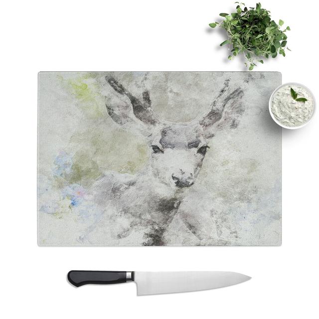 Tempered Glass Resting Deer Chopping Board East Urban Home Size: 28.5 cm x 39 cm on Productcaster.