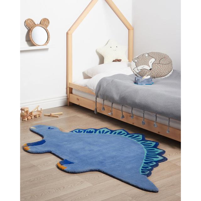 Linley Animal Print Hand Tufted Blue Area Rug Zoomie Kids on Productcaster.