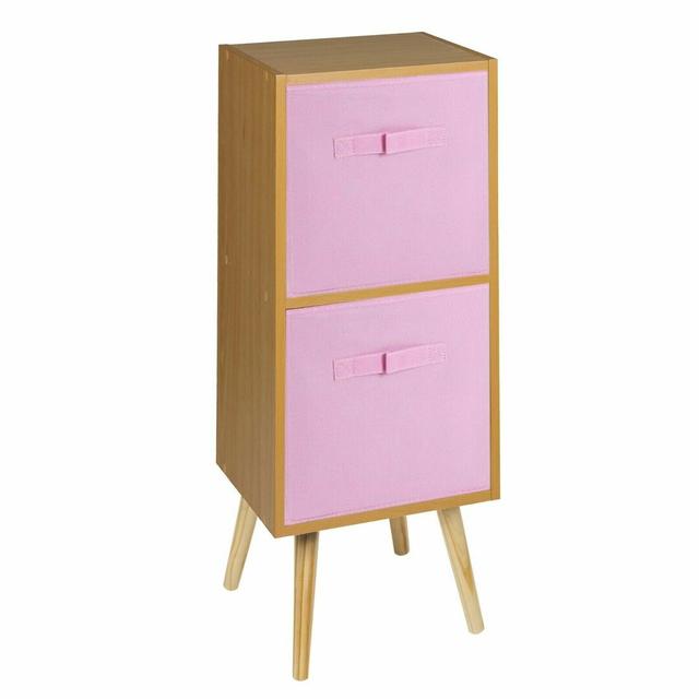 Bookcase 17 Stories Colour: Beech/Light Pink/White on Productcaster.