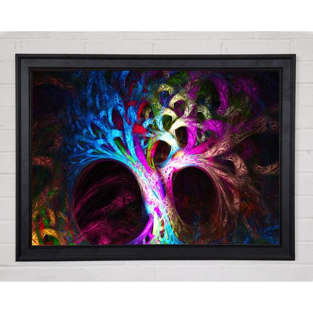 The Tree Of Life In Colour Framed Print Ivy Bronx Size: 42cm H x 59.7cm W x 1.5cm D, Frame Colour: Matte Black Framed Paper on Productcaster.