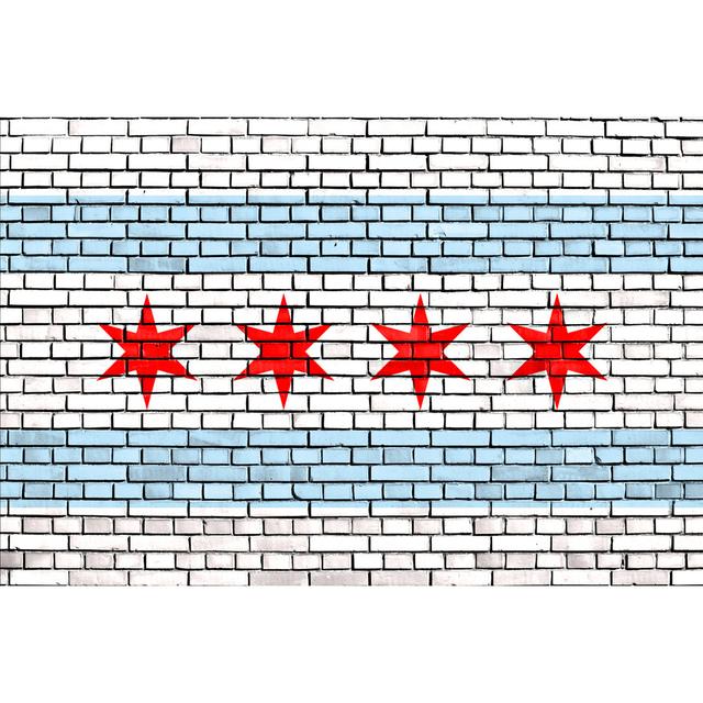 Chicago Flagge an der Wand von Racide - Foto ohne Rahmen auf Leinwand 17 Stories Größe: 40 cm H x 60 cm B x 1,8 cm T on Productcaster.