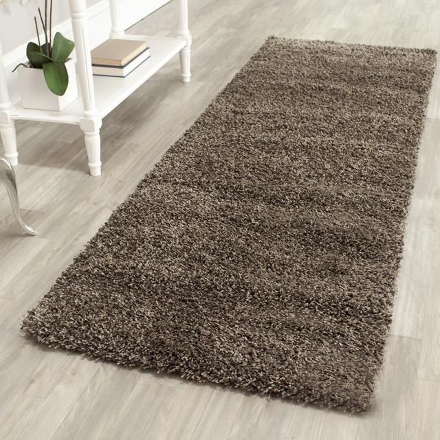 Schaeffer Solid Colour Hand Woven Mushroom Area Rug Hykkon Rug Size: Runner 68 x 152cm on Productcaster.