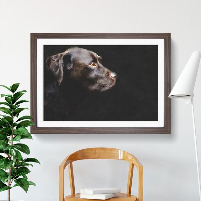 Chocolate Labrador Dog - Picture Frame Graphic Art East Urban Home Size: 27cm H x 36cm W x 2cm D, Frame Option: Walnut Framed on Productcaster.