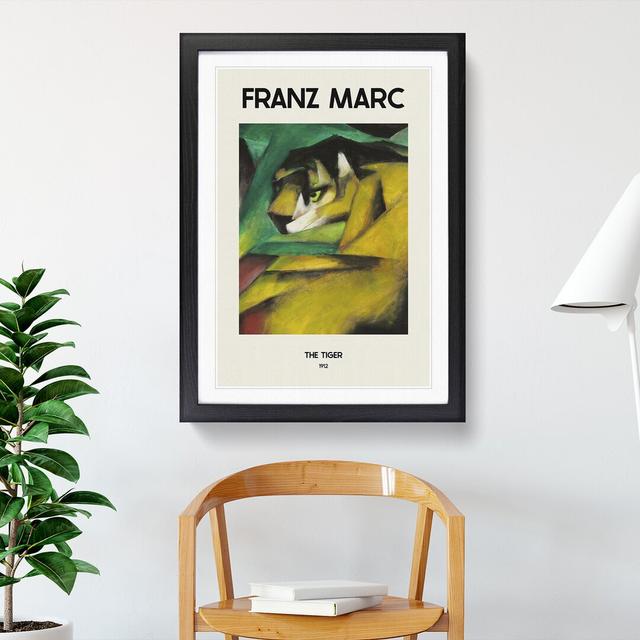 The Tiger by Franz Marc - Picture Frame Painting East Urban Home Frame Option: Black Framed, Size: 48cm H x 36cm W x 2cm D on Productcaster.