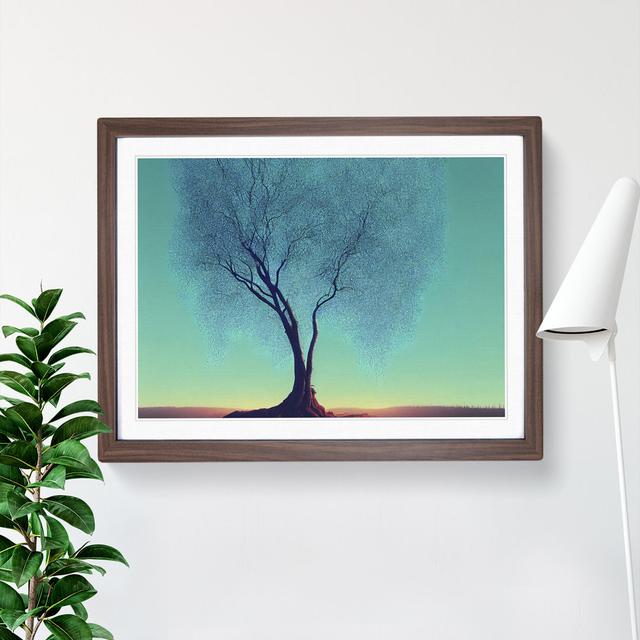 Willow Tree - Picture Frame Graphic Art Marlow Home Co. Size: 46cm H x 64cm W x 2cm D, Frame Colour: Walnut on Productcaster.