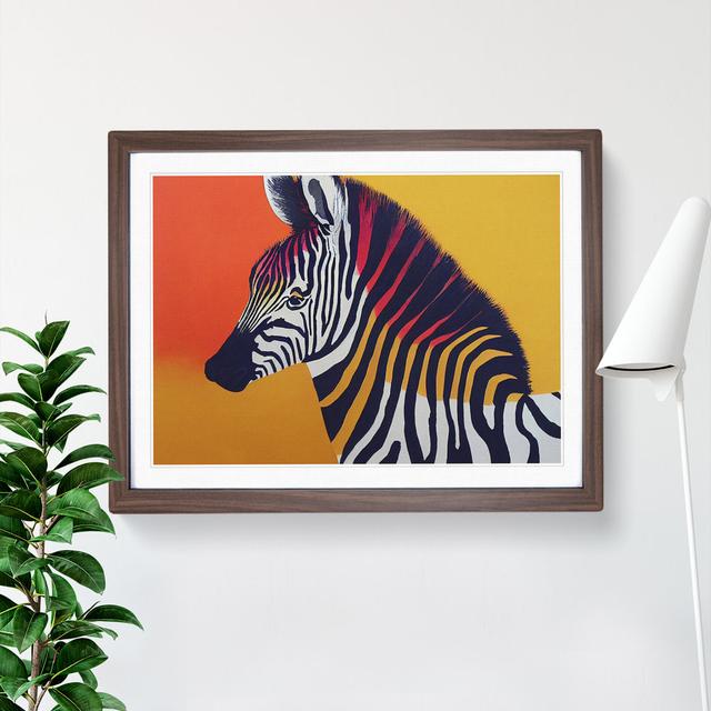 Zebra Vol.3 - Single Picture Frame Painting World Menagerie Size: 46cm H x 64cm W x 2cm D, Frame Colour: Walnut on Productcaster.