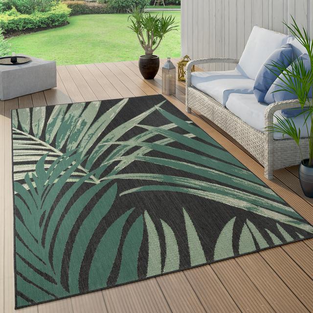 Perkin 100% Polypropylene Black/Green Indoor/Outdoor Rug Bay Isle Home Rug Size: Rectangle 200 x 290cm on Productcaster.