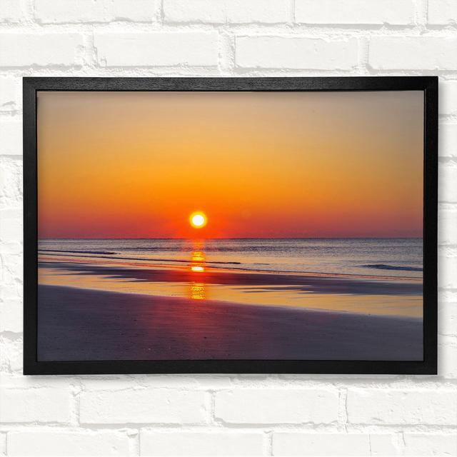 Piercing Orange Sun Blaze Framed Print Highland Dunes Size: 29.7cm H x 42cm W x 3cm D, Format: Black Framed Wood on Productcaster.