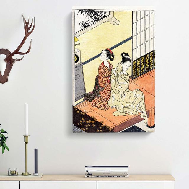 Chime of the Clock by Harunobu Suzuki - Wrapped Canvas Painting Print East Urban Home Size: 76cm H x 50cm W x 3cm D on Productcaster.