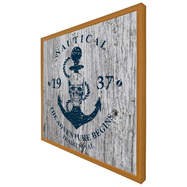 Anchor Print On Wood Picture Frame Breakwater Bay Size: 41cm H x 41cm W x 4cm D, Frame Colour: Oak Framed on Productcaster.