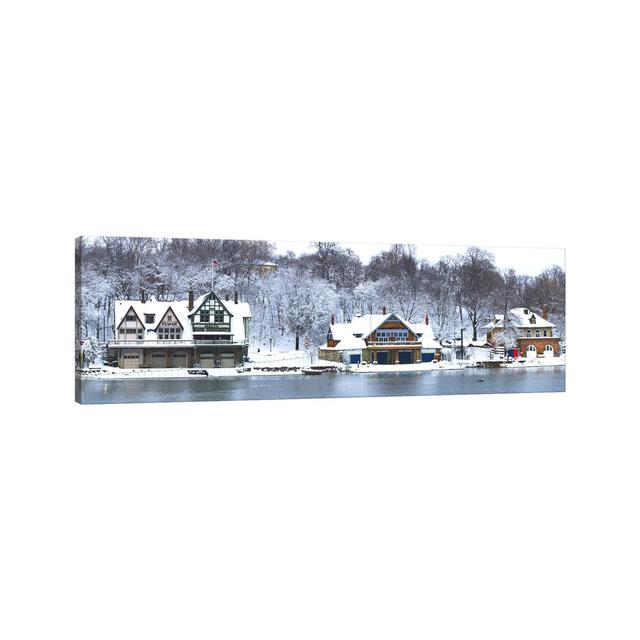 Boathouse Row At The Waterfront, Schuylkill River - Wrapped Canvas Panoramic Print Ebern Designs Size: 50.8cm H x 152.4cm W x 3.81cm D on Productcaster.