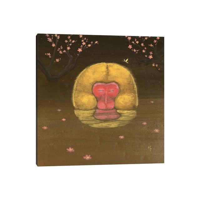 Monkey And Plum Blossoms by Martin Hsu - Print on Canvas Bloomsbury Market Format: Wrapped Canvas, Size: 30.48cm H x 30.48cm W x 1.91cm D on Productcaster.