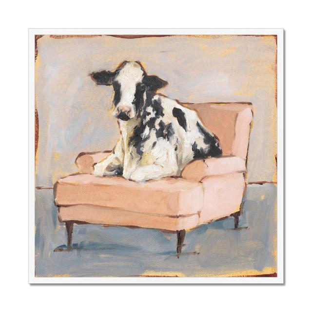 Moo-Ving In II by Ethan Harper - Painting Print Lark Manor Format: White Framed Paper Print, Size: 95cm H x 95cm W x 2.3cm D on Productcaster.