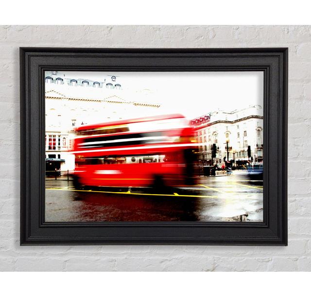 London Retro Red Bus Framed Print Ivy Bronx Size: 42cm H x 59.7cm W on Productcaster.