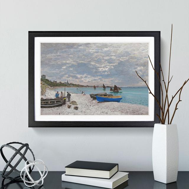 The Beach at Sainte Adresse by Claude Monet - Picture Frame Painting East Urban Home Size: 36cm H x 48cm W x 2cm D, Frame Option: Black Framed on Productcaster.