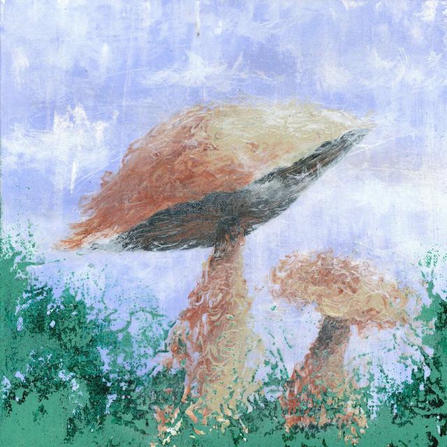 'Mushroom Mist' by Emily Magone Painting Print on Wrapped Canvas East Urban Home Size: 122cm x 122cm x 3.81cm on Productcaster.