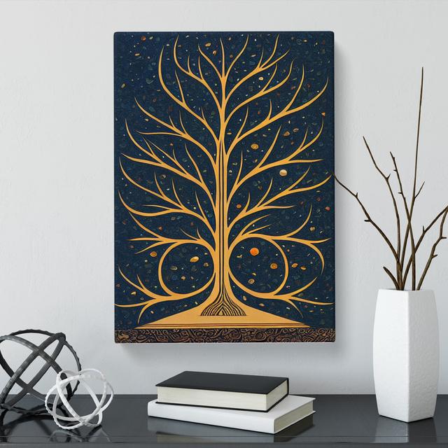 Tree Indian - Wrapped Canvas Graphic Art Marlow Home Co. Size: 50cm H x 35cm W x 3cm D on Productcaster.