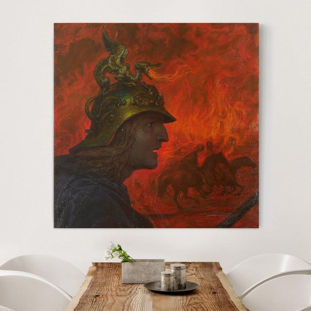 Hans Thoma - The War - Wrapped Canvas Graphic Art Rosalind Wheeler Format: 260g/m² canvas, Size: 80cm H x 80cm W on Productcaster.