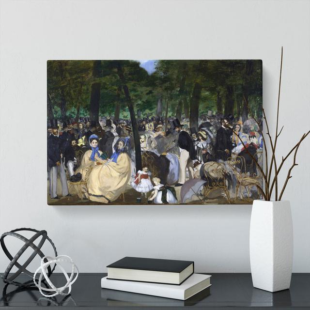 Music In The Tuileries Gardens by Edouard Manet - Wrapped Canvas Print East Urban Home Size: 40cm H x 60cm W x 3cm D on Productcaster.