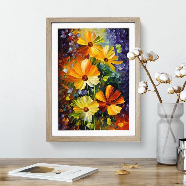 A Selection Of Flowers No.2 - Single Picture Frame Painting Marlow Home Co. Frame Colour: Oak, Size: 46cm H x 34cm W x 2cm D on Productcaster.