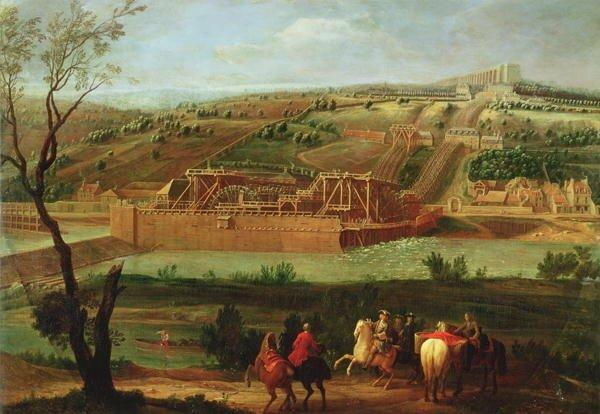 'View of the Marly Machine and the Aqueduct at Louveciennes, 1722' by Pierre-Denis Martin Framed Art Print East Urban Home Size: 30cm H x 40cm W x 2.3 on Productcaster.