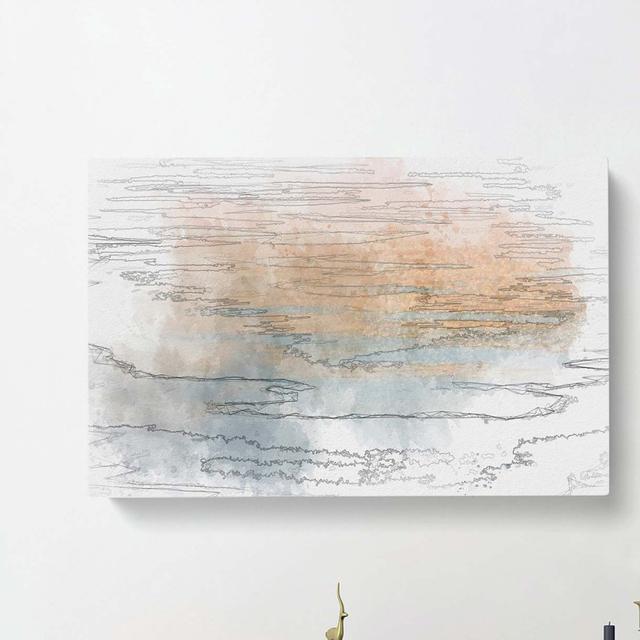 Sea Vibes In Abstract - Wrapped Canvas Print East Urban Home Size: 60cm H x 91cm W x 3cm D on Productcaster.