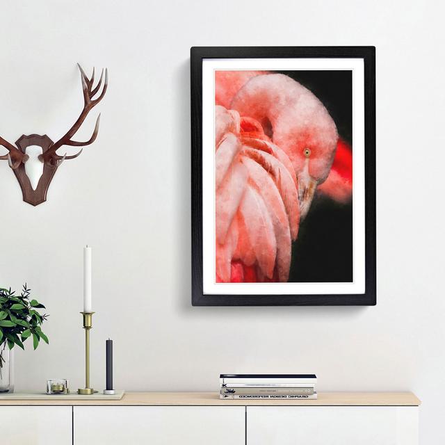 Pink Flamingo Abstract - Picture Frame Painting Print East Urban Home Frame Option: Black Framed, Size: 33cm H x 24cm W x 2cm D on Productcaster.