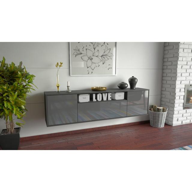 Goudy TV Stand for TVs up to 78" Ebern Designs Colour: Black/Grey on Productcaster.