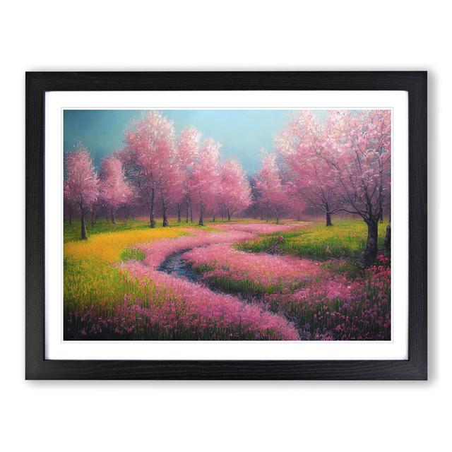 Brilliant Spring Forest - Picture Frame Graphic Art Marlow Home Co. Size: 34cm H x 46cm W x 2cm D, Frame Colour: Black Framed on Productcaster.