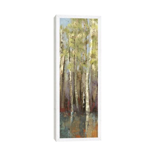 Forest Whisper II by Allison Pearce - Panoramic Painting on Canvas Alpen Home Size: 91.44cm H x 30.48cm W x 3.81cm D, Format: White Framed Canvas on Productcaster.